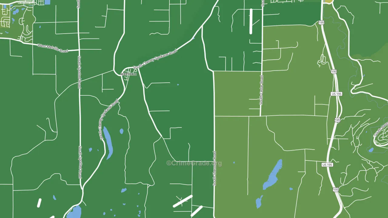 Marshall, WA Map of Vehicle Theft Rates