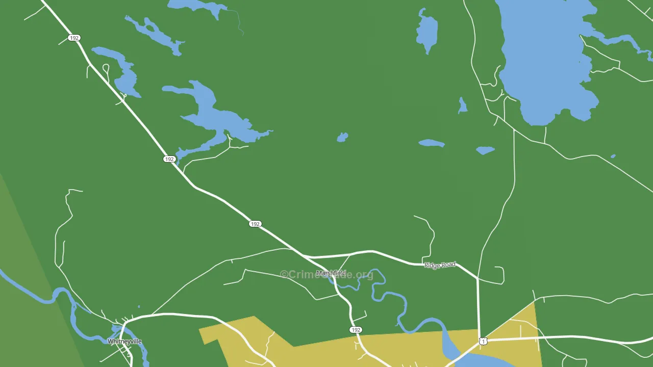 Marshfield, ME Map of Vehicle Theft Rates