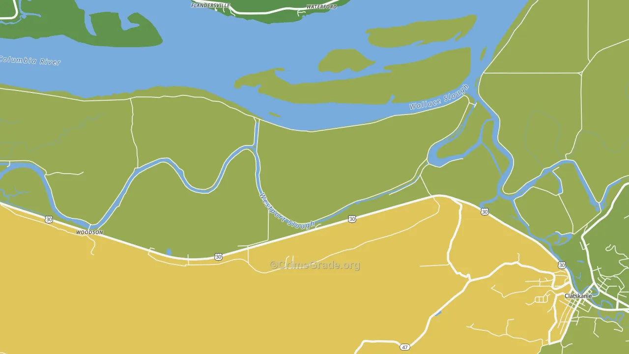 Marshland, OR Map of Vehicle Theft Rates