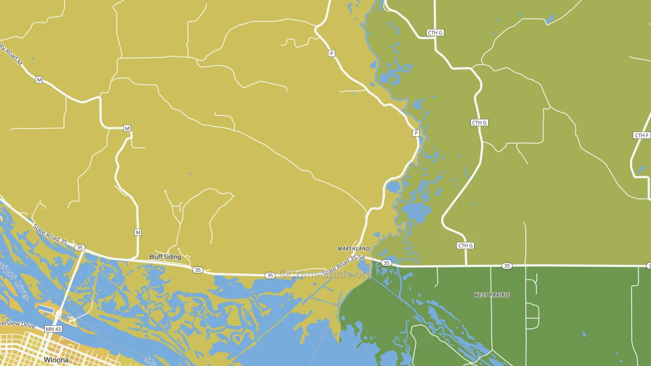 Marshland, WI Map of Vehicle Theft Rates
