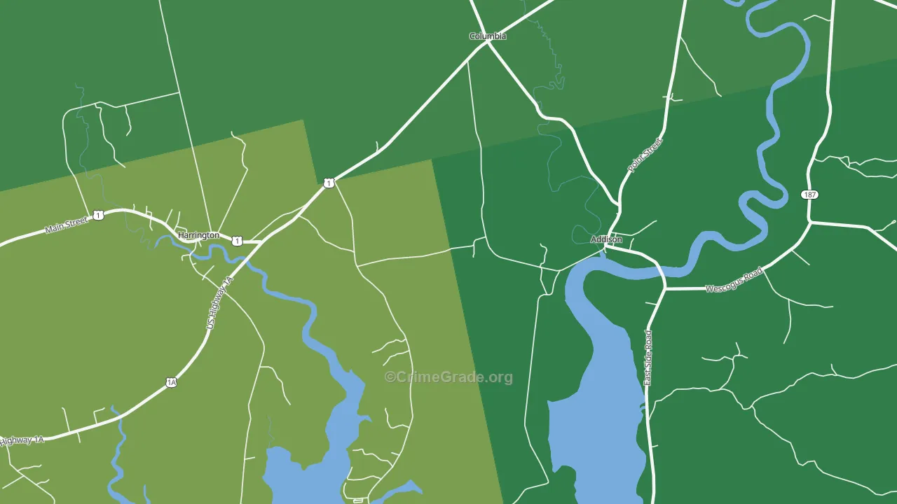 Marshville, ME Map of Vehicle Theft Rates