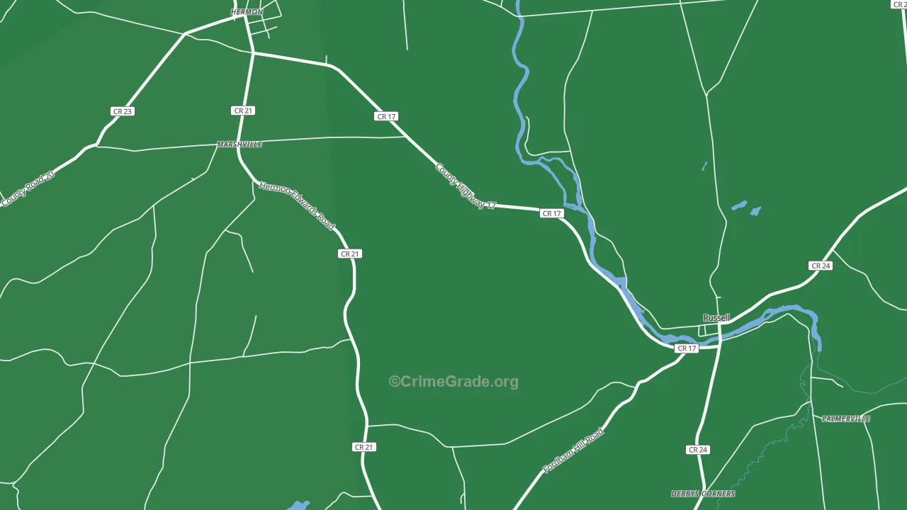 Marshville, NY Map of Vehicle Theft Rates