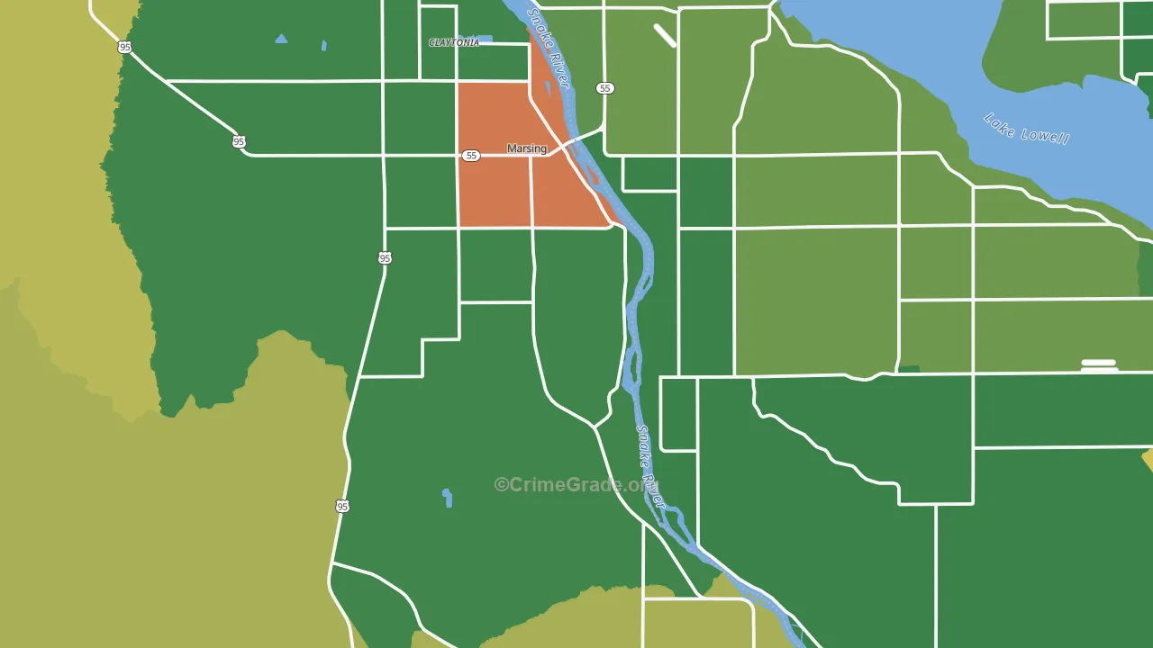 Marsing, ID Map of Vehicle Theft Rates