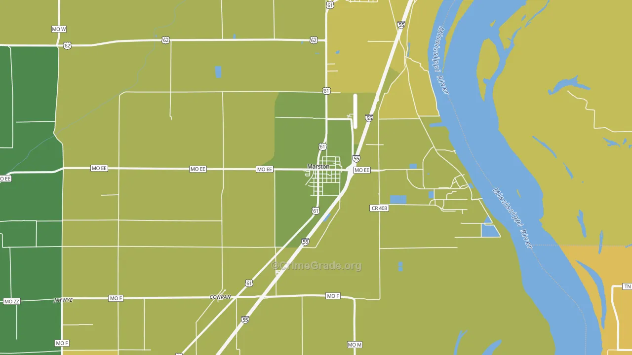 Marston, MO Map of Vehicle Theft Rates