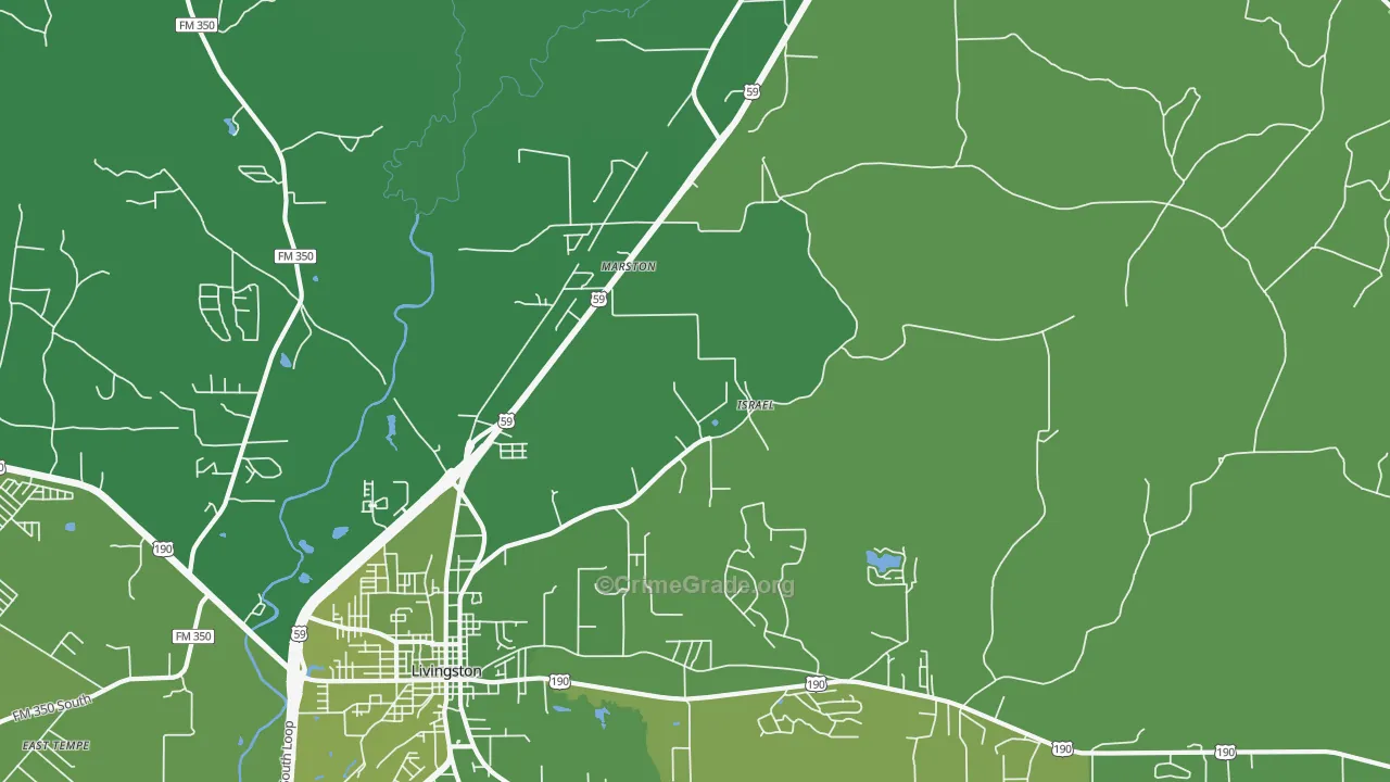 Marston, TX Map of Vehicle Theft Rates
