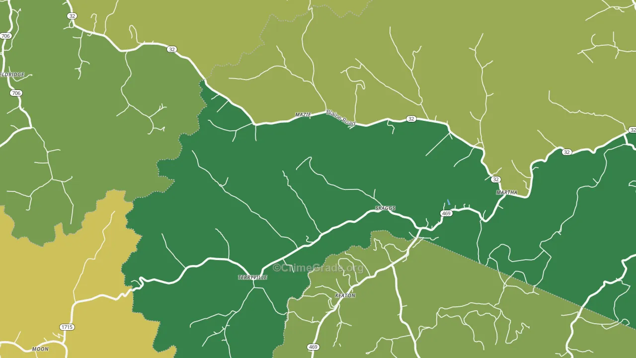 Martha, KY Map of Vehicle Theft Rates