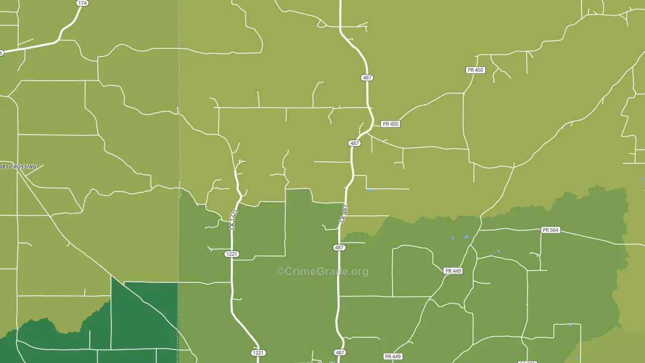 Marthaville, LA Map of Vehicle Theft Rates
