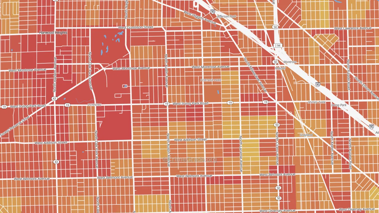 Martin Luther, Chicago, IL Map of Vehicle Theft Rates