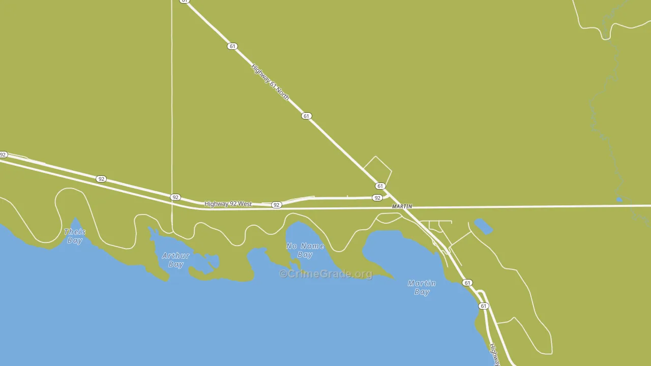 Martin, NE Map of Vehicle Theft Rates