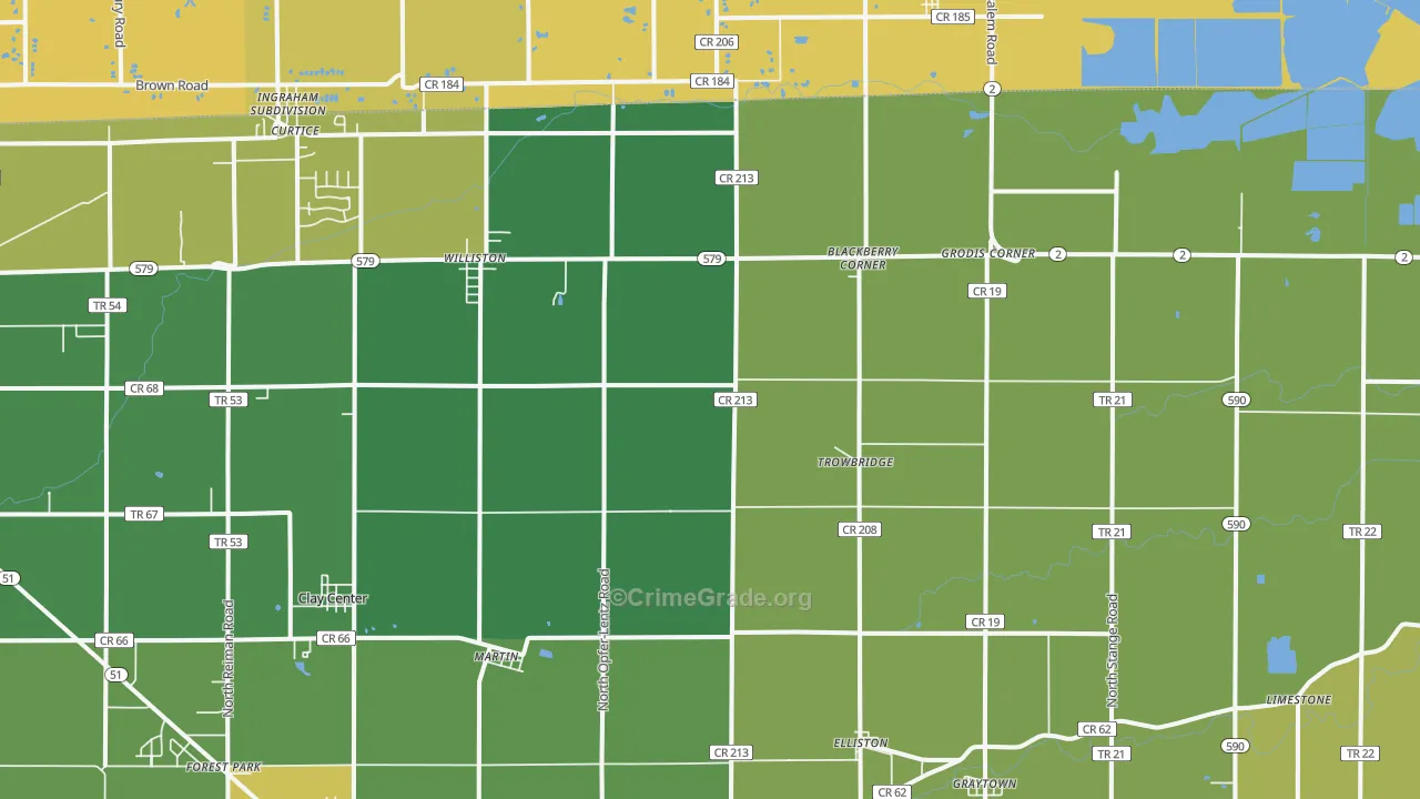 Martin, OH Map of Vehicle Theft Rates
