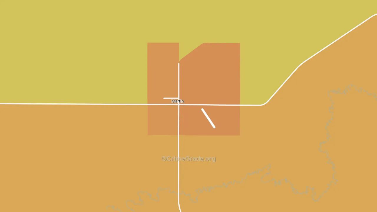 Martin, SD Map of Vehicle Theft Rates