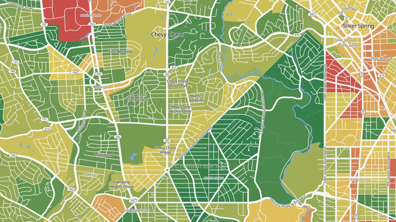 Martins Additions, MD Map of Vehicle Theft Rates