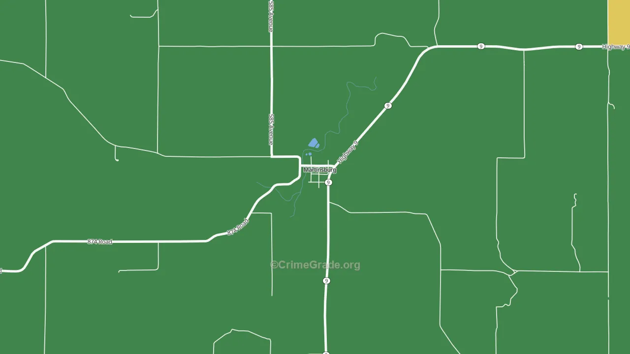 Martinsburg, NE Map of Vehicle Theft Rates