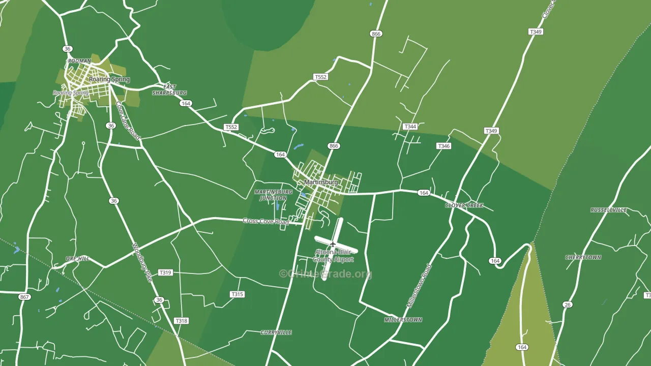 Martinsburg, PA Map of Vehicle Theft Rates