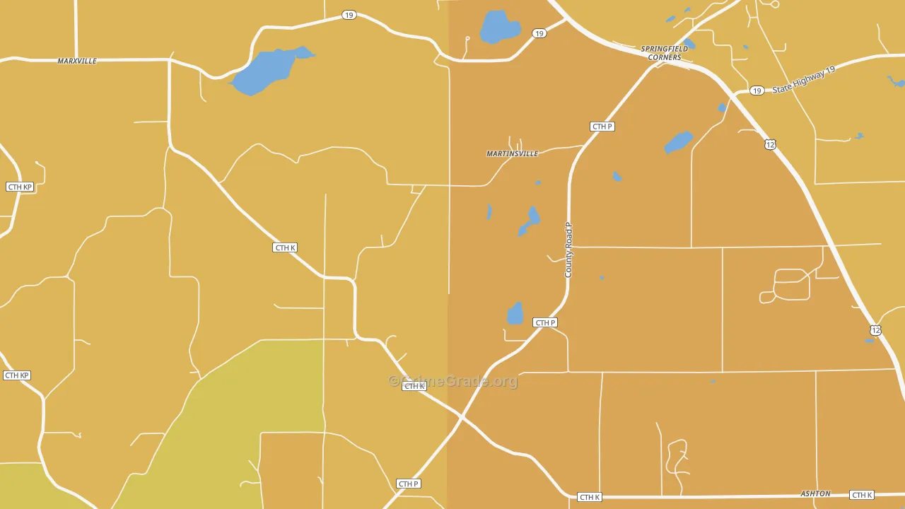 Martinsville, WI Map of Vehicle Theft Rates