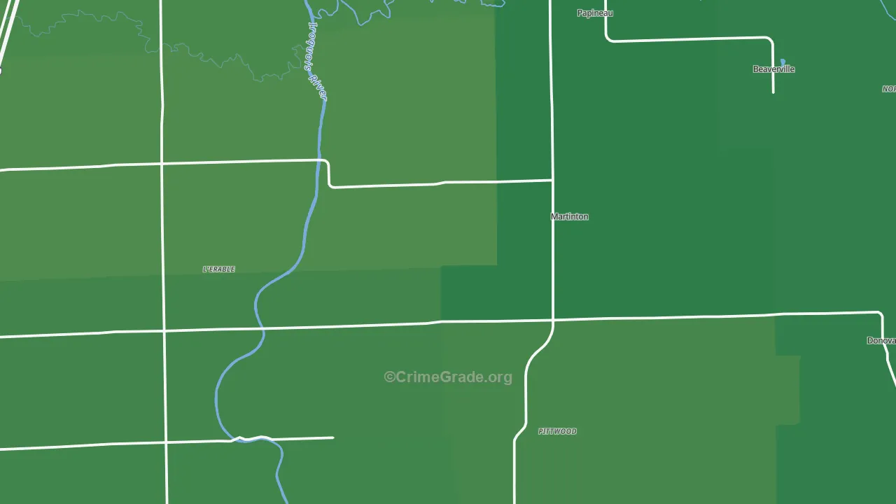 Martinton, IL Map of Vehicle Theft Rates