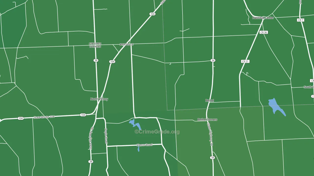 Martville, NY Map of Vehicle Theft Rates