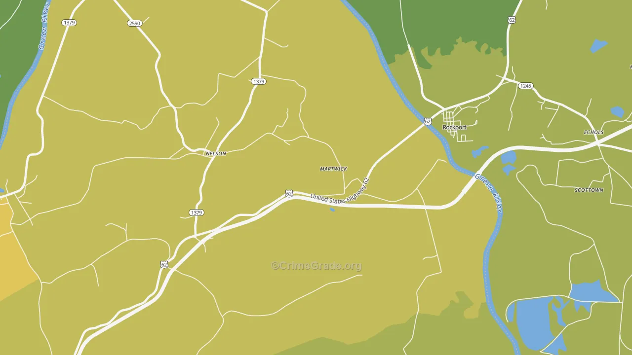 Martwick, KY Map of Vehicle Theft Rates