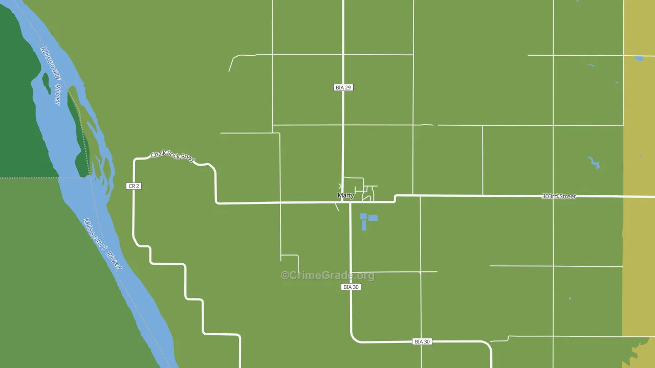 Marty, SD Map of Vehicle Theft Rates
