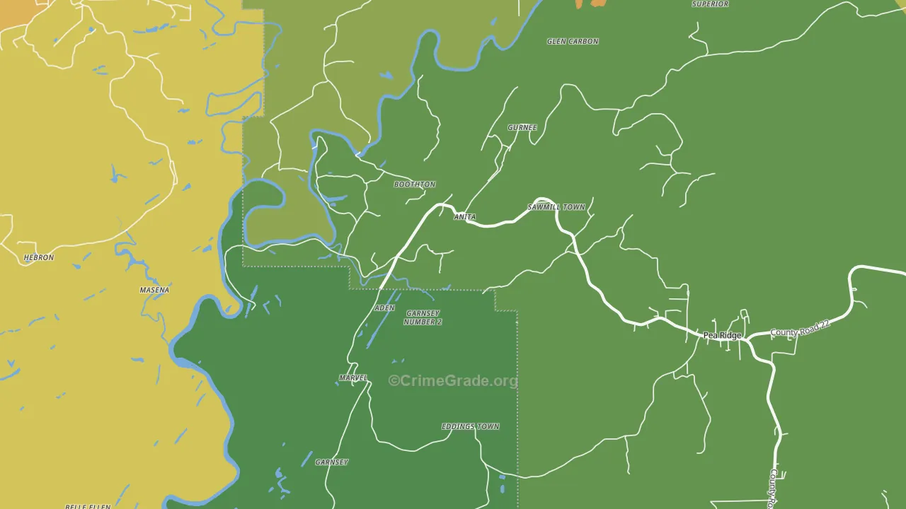 Marvel, AL Map of Vehicle Theft Rates