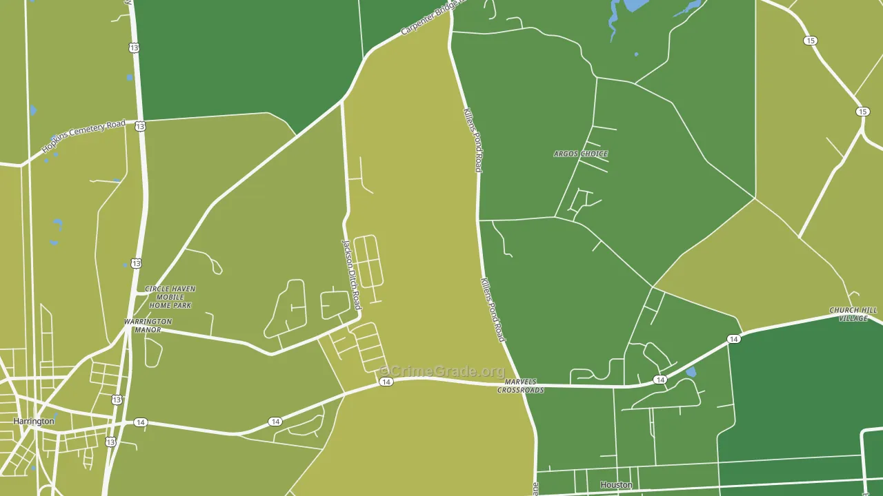 Marvels Crossroads, DE Map of Vehicle Theft Rates