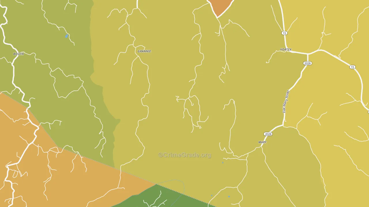 Mary, KY Map of Vehicle Theft Rates