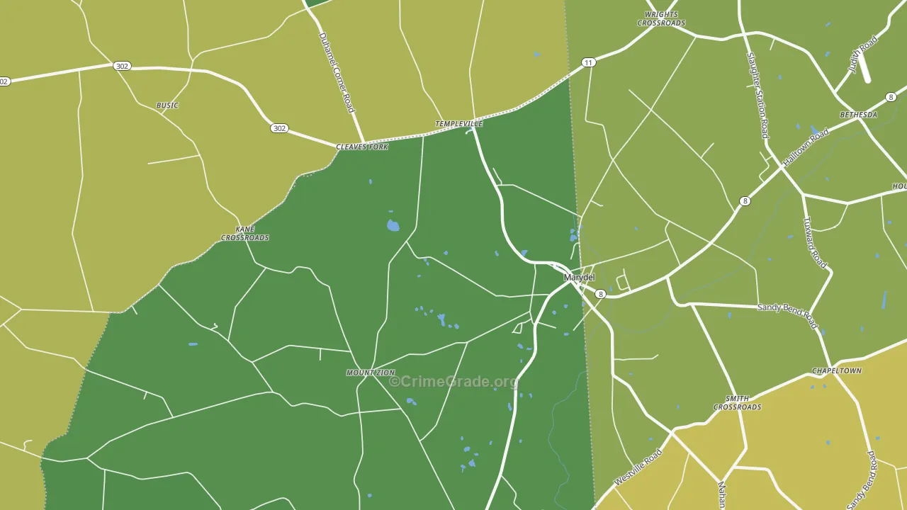 Marydel, MD Map of Vehicle Theft Rates