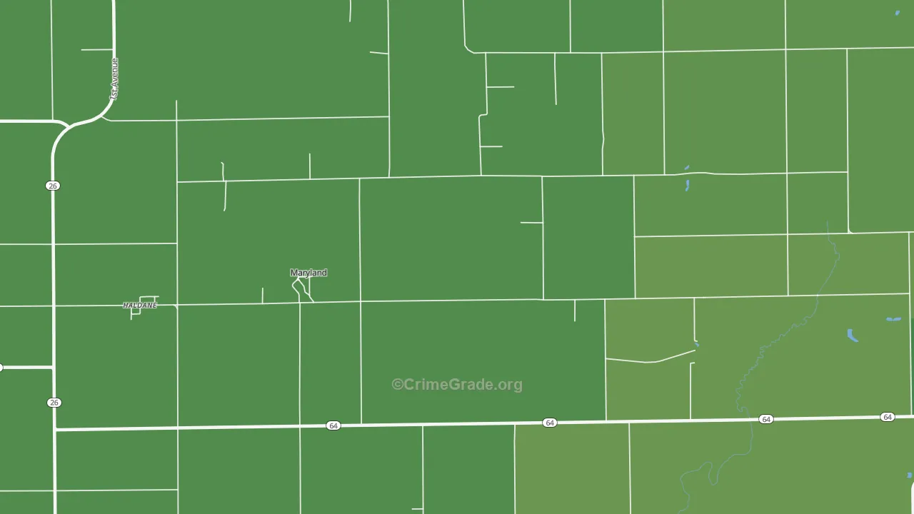 Maryland, IL Map of Vehicle Theft Rates