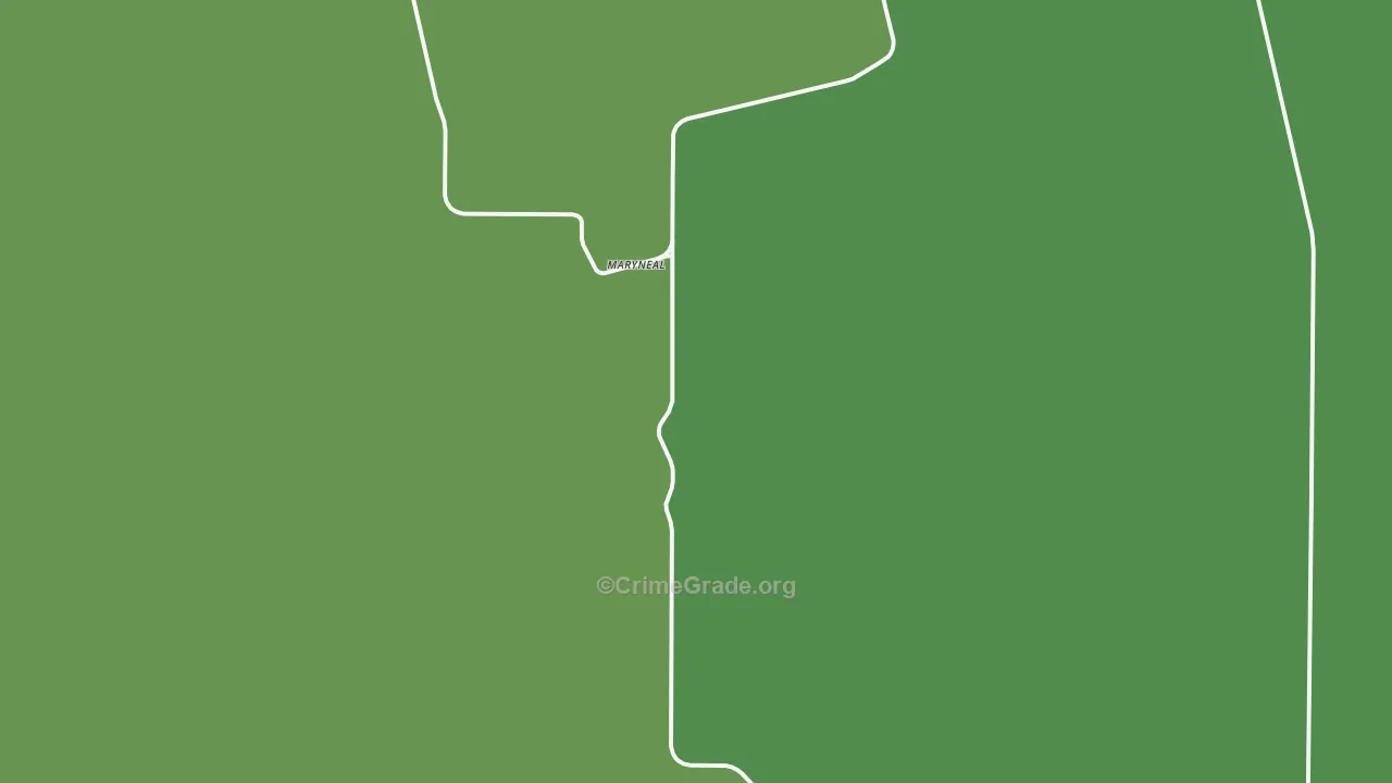 Maryneal, TX Map of Vehicle Theft Rates