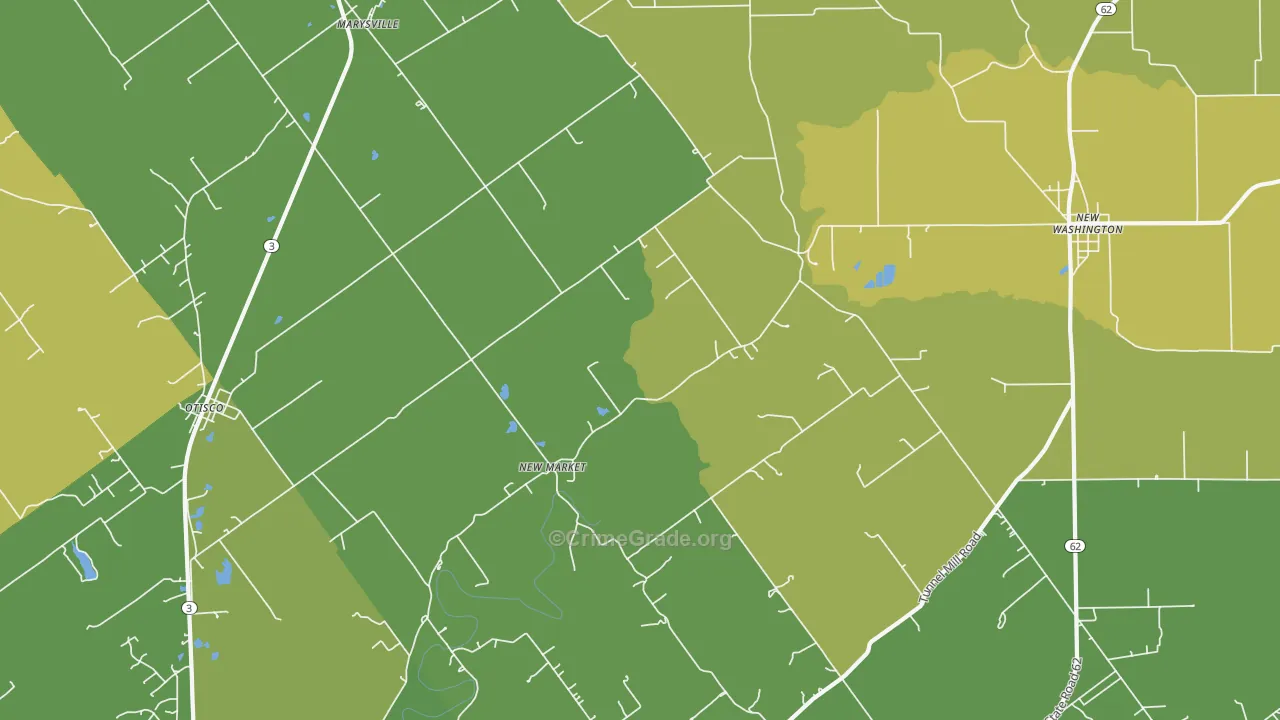 Marysville, IN Map of Vehicle Theft Rates
