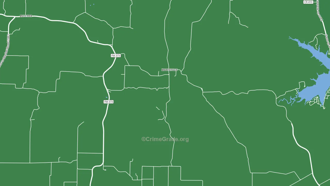 Marysville, TX Map of Vehicle Theft Rates