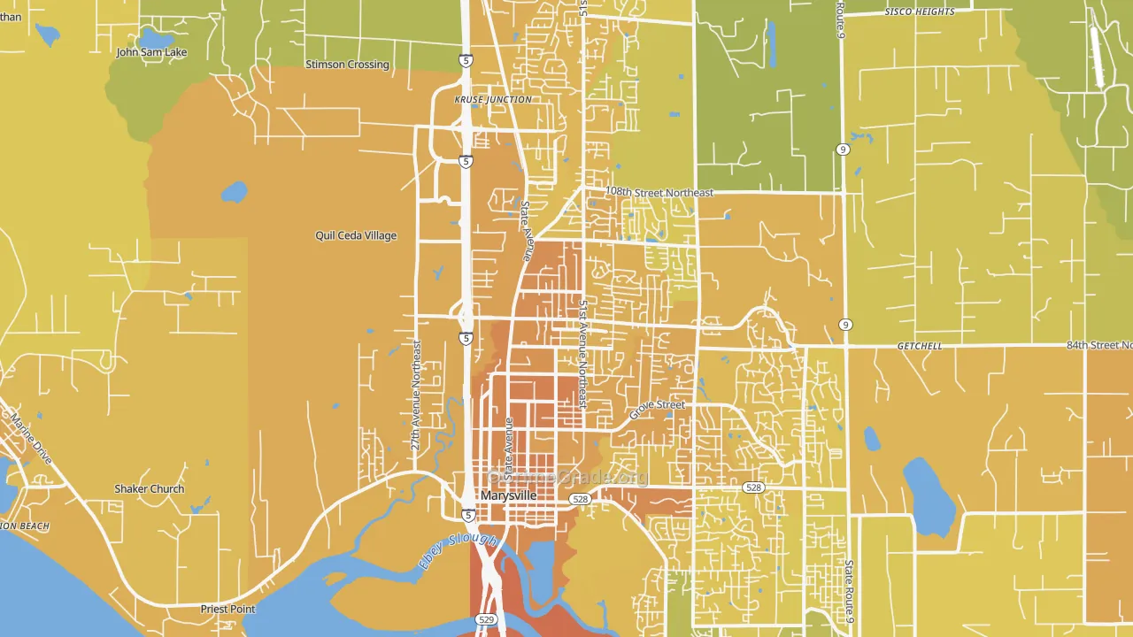 Marysville, WA Map of Vehicle Theft Rates