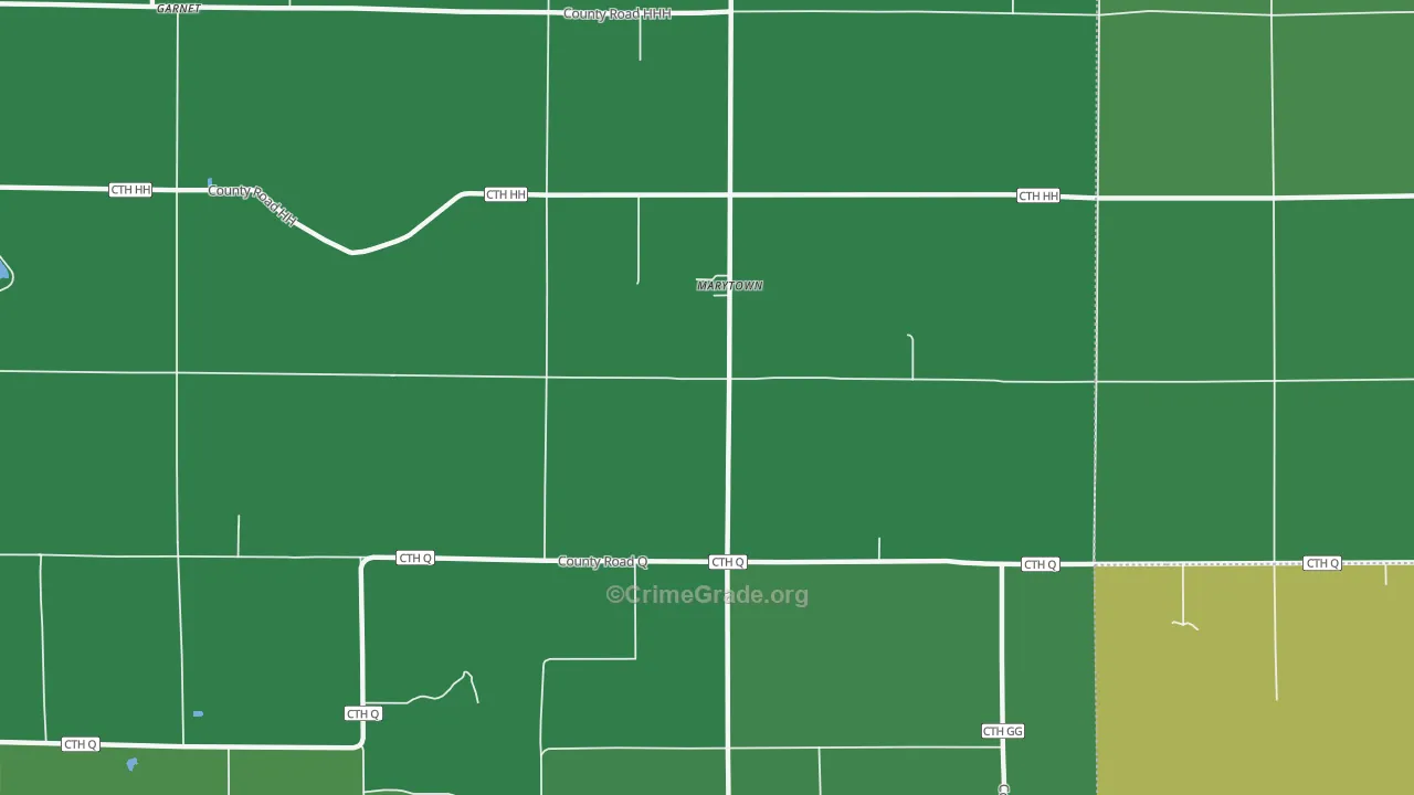 Marytown, WI Map of Vehicle Theft Rates