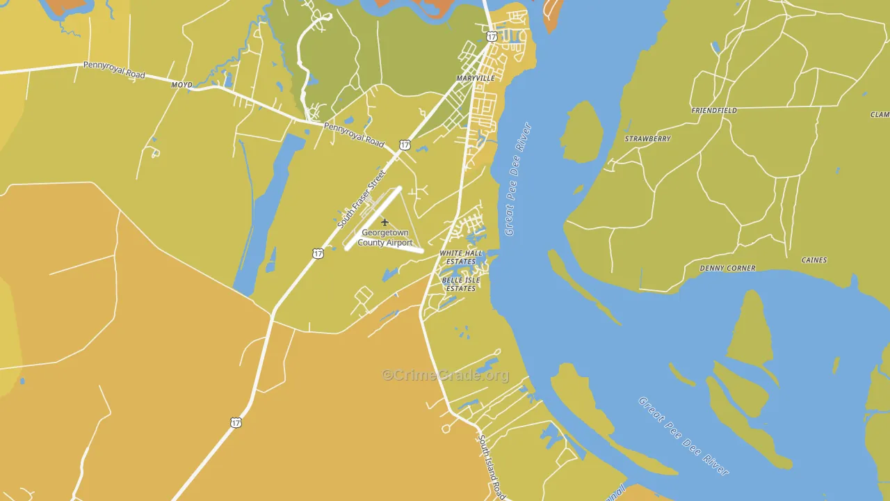 Maryville, SC Map of Vehicle Theft Rates
