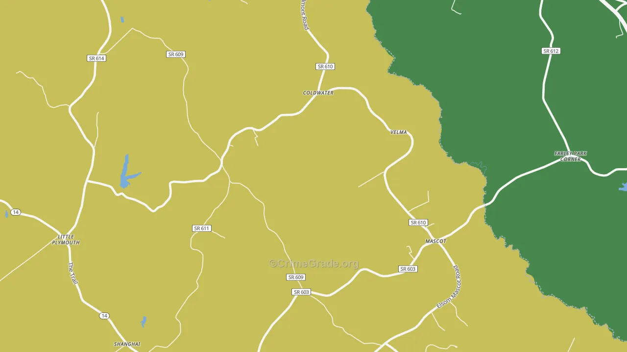 Mascot, VA Map of Vehicle Theft Rates