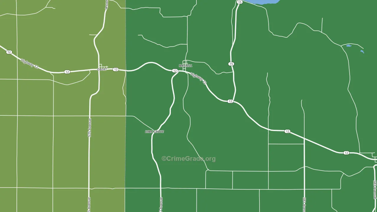 Maskell, NE Map of Vehicle Theft Rates