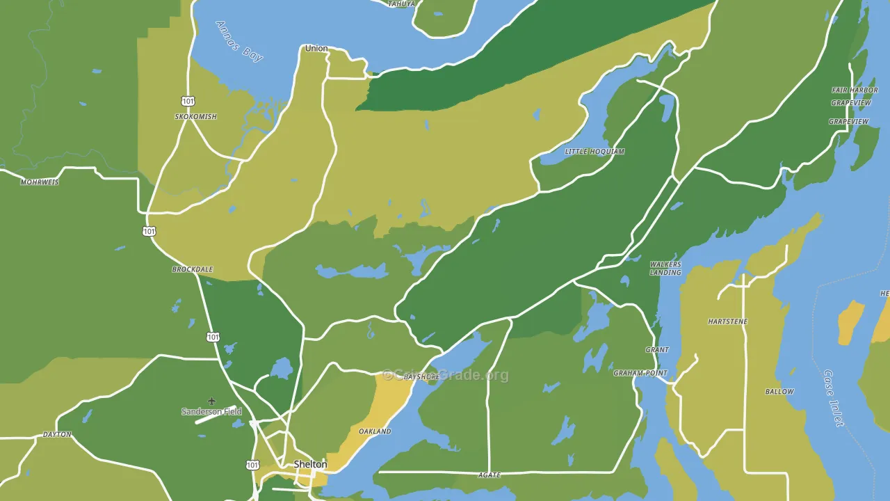 Mason County, WA Map of Vehicle Theft Rates