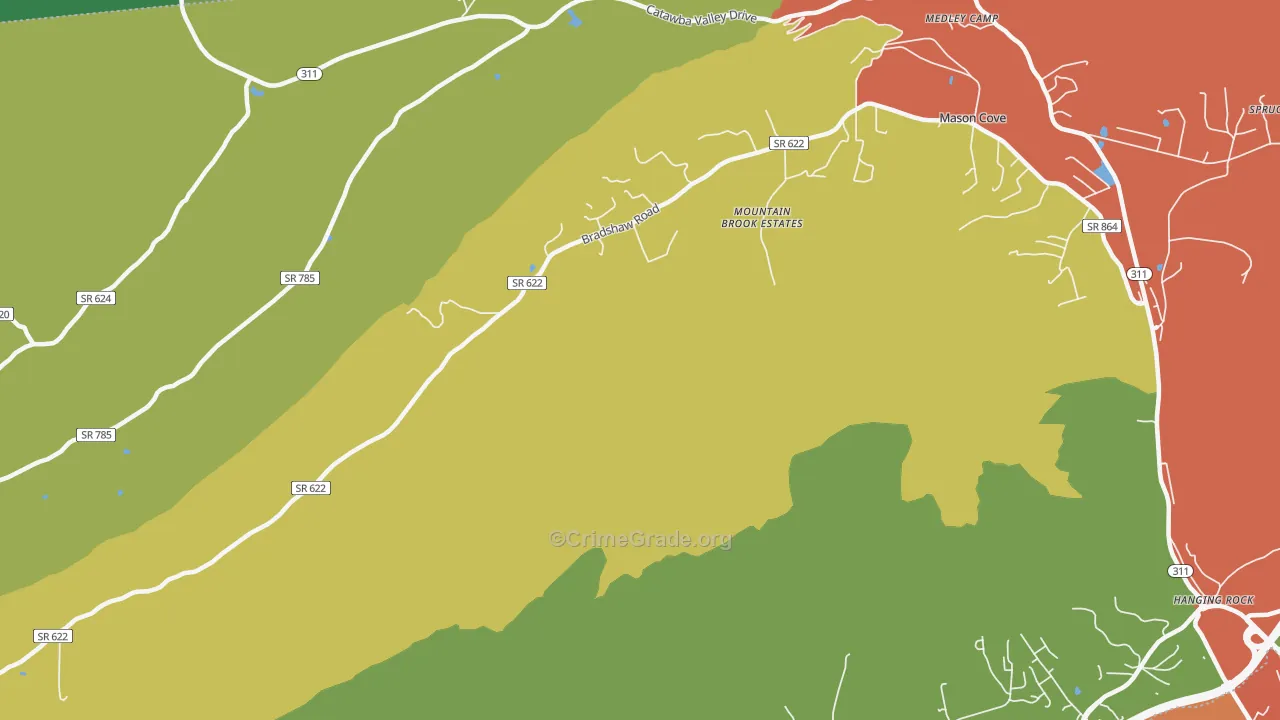 Mason Cove, VA Map of Vehicle Theft Rates