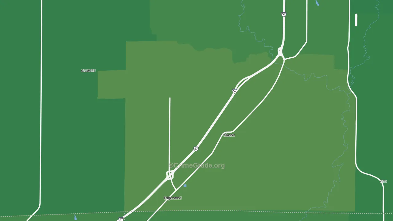 Mason, IL Map of Vehicle Theft Rates