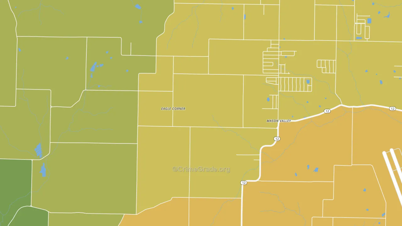 Mason Valley, AR Map of Vehicle Theft Rates