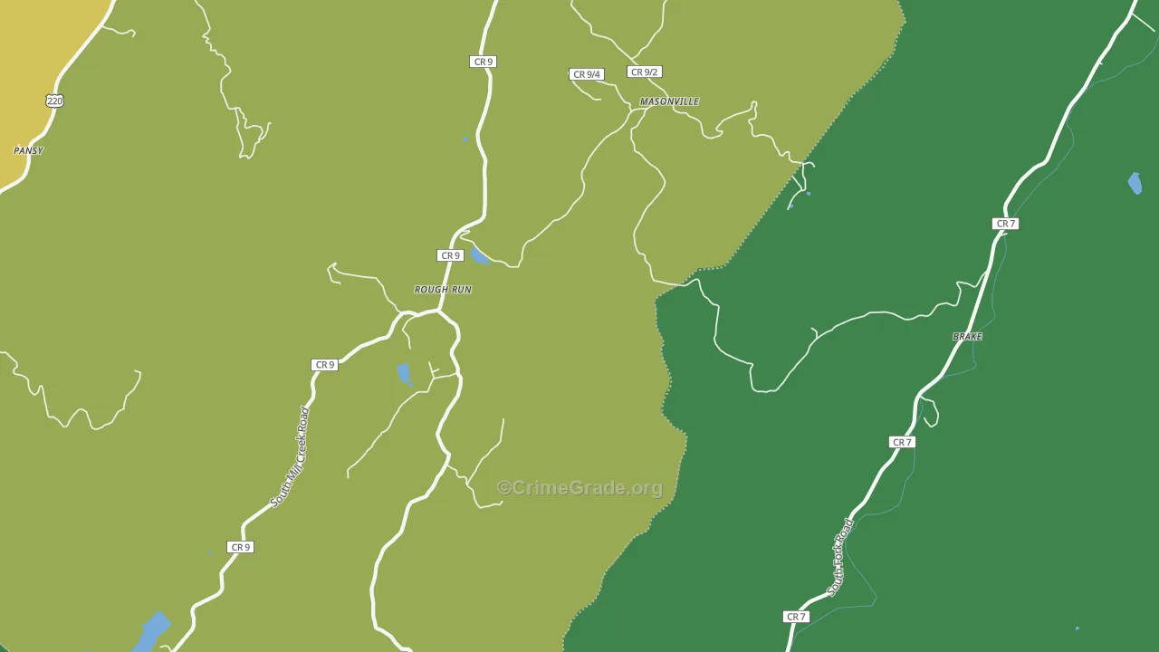 Masonville, WV Map of Vehicle Theft Rates