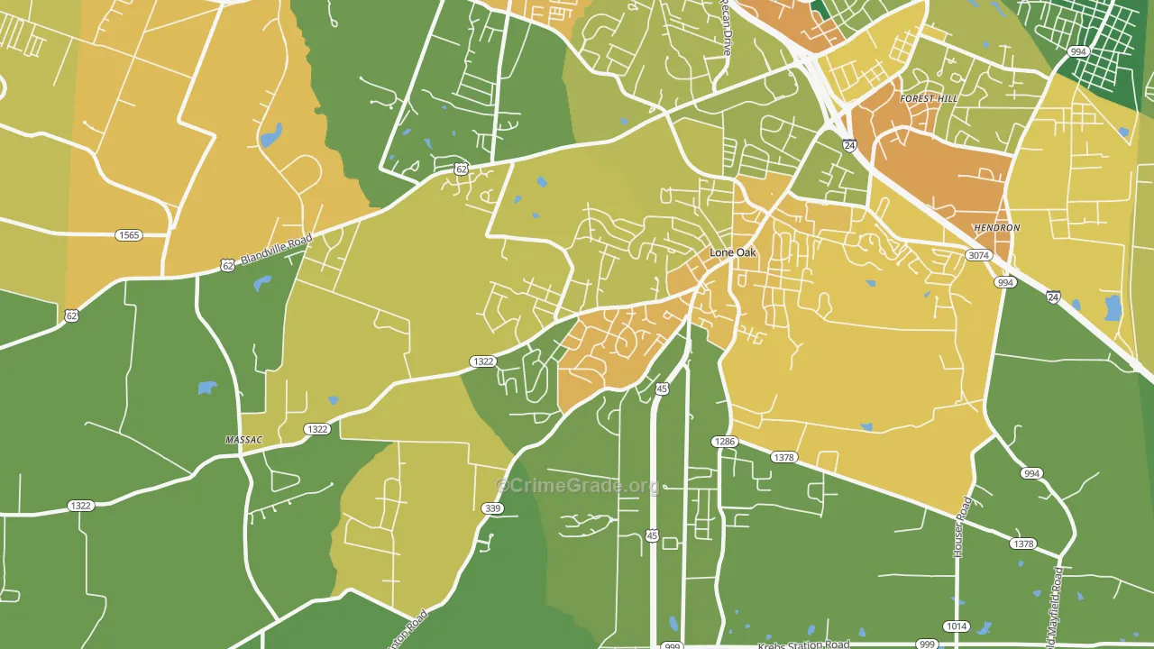 Massac, KY Map of Vehicle Theft Rates