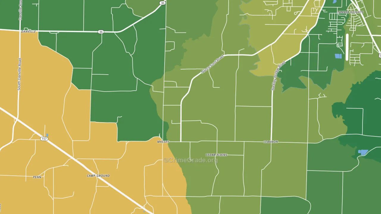 Massey, AL Map of Vehicle Theft Rates