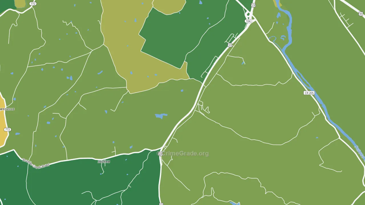 Massieville, OH Map of Vehicle Theft Rates