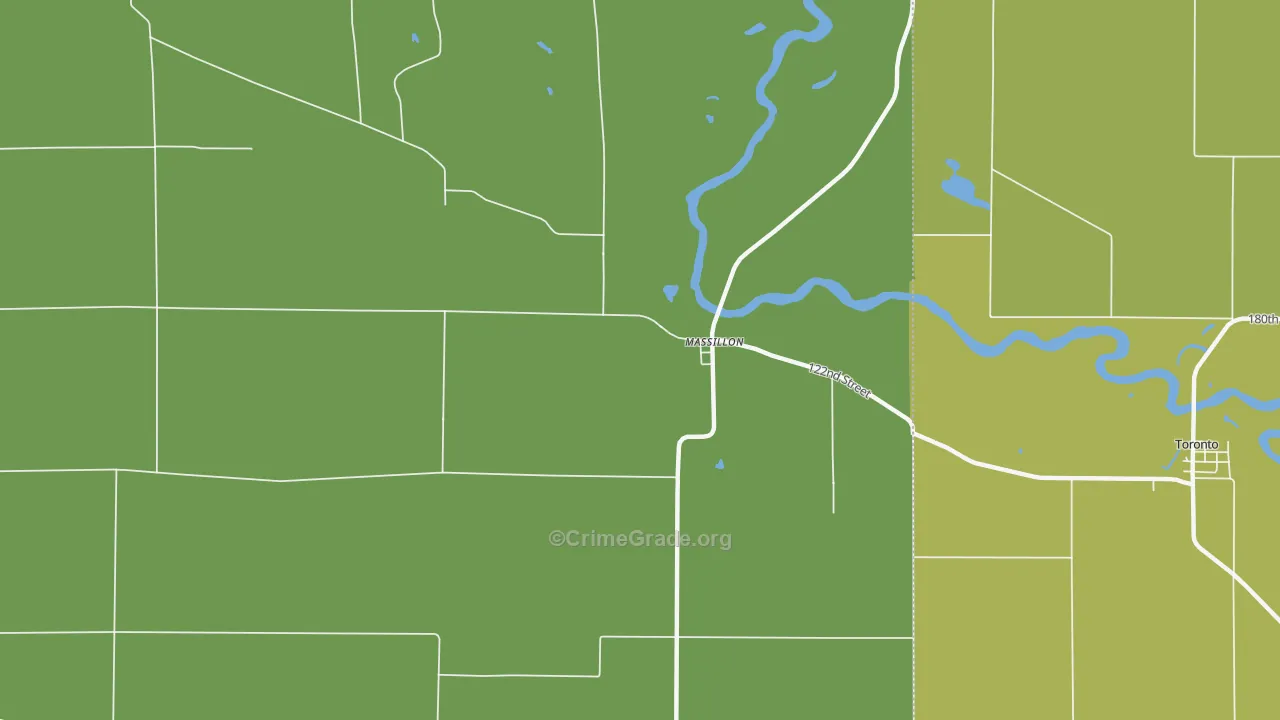 Massillon, IA Map of Vehicle Theft Rates