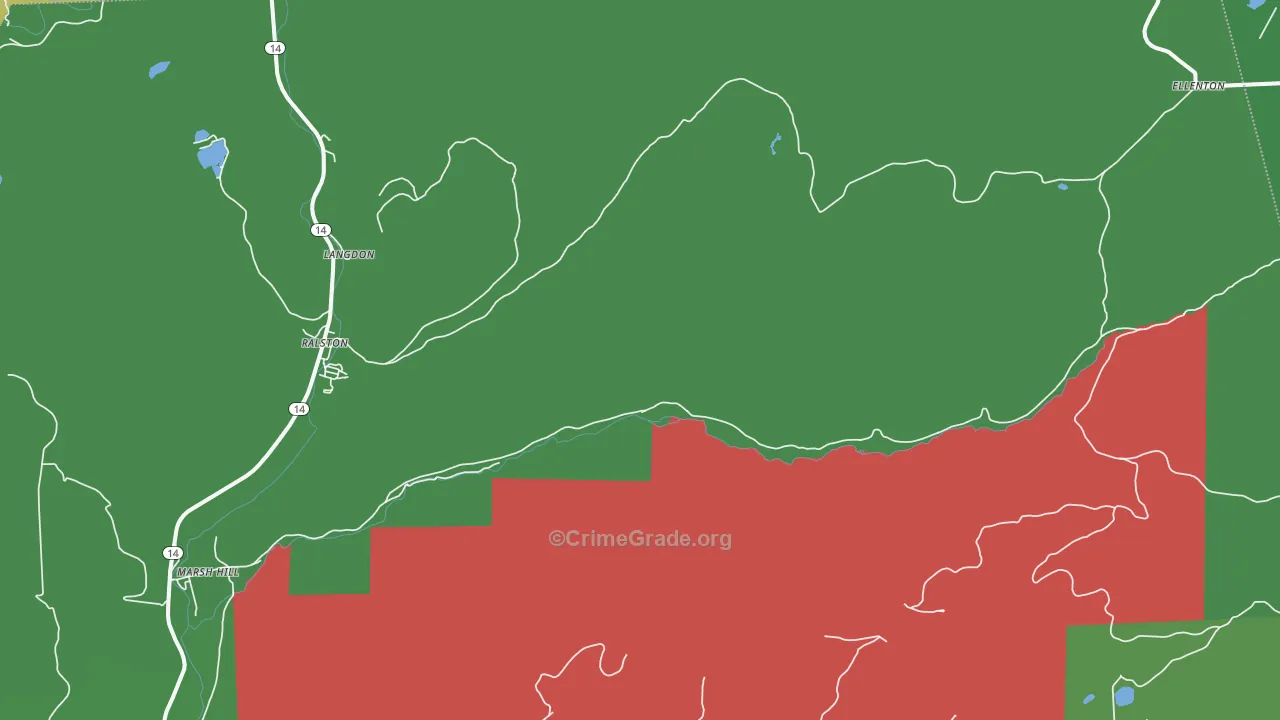 Masten, PA Map of Vehicle Theft Rates