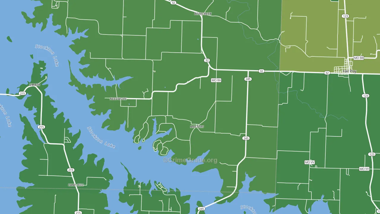 Masters, MO Map of Vehicle Theft Rates