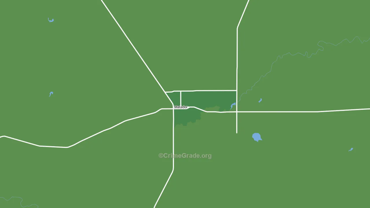 Matador, TX Map of Vehicle Theft Rates