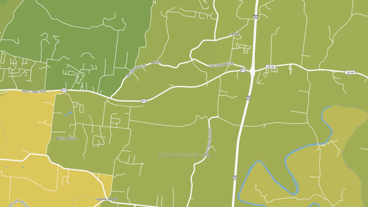 Match, TN Map of Vehicle Theft Rates