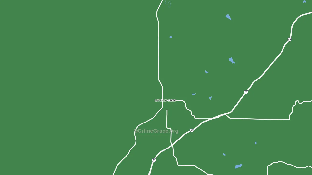 Matfield Green, KS Map of Vehicle Theft Rates